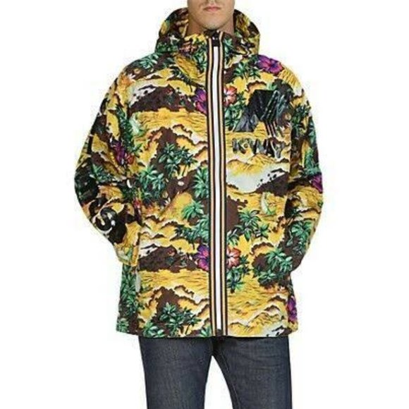 Unisex Dsquared2 x K-Way Polyamide Hawaiian Print Windbreaker Jacket - Picture 1 of 4